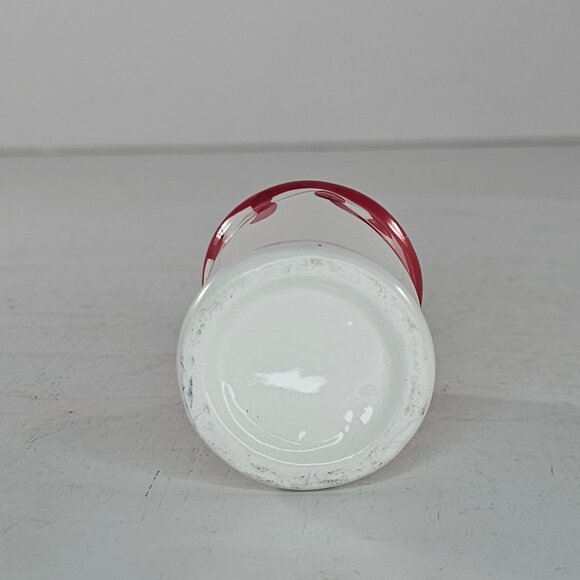 Ceramic Shot Glass With Red Drip Design Toothpick Holder Paint Spilled Design - Picture 4 of 6